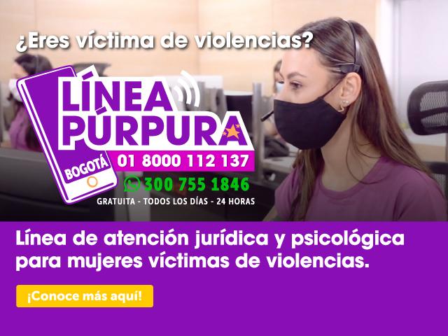 Imagen carrusel - Línea Púrpura, Mujeres que escuchan mujeres, has clic para saber más o tener acompañamiento