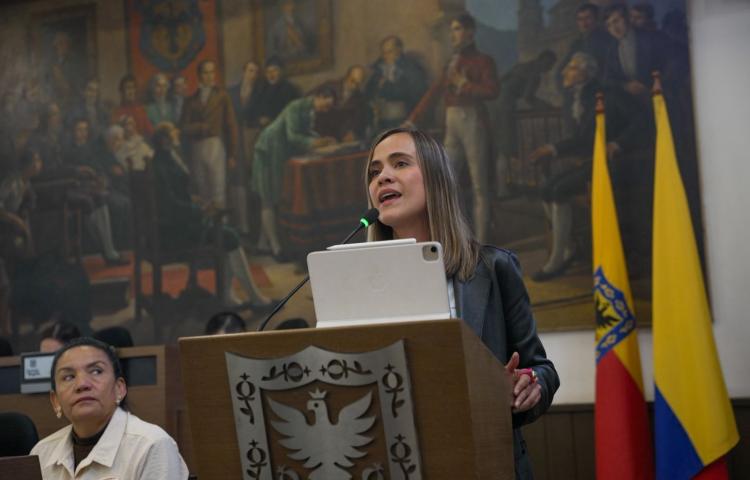 La secretaria de la Mujer, Laura Tami Leal, presentó los avances en la atención a mujeres mayores ante el Concejo de Bogotá.