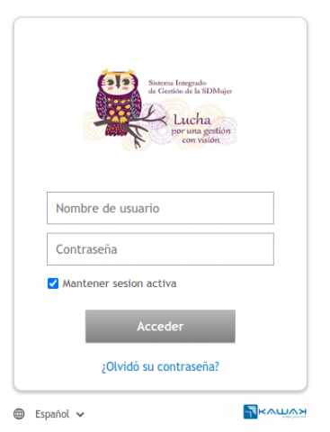 Login Aplicación Lucha